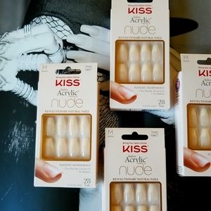 Acrylic French Nude Press On Nails - Set Of 4